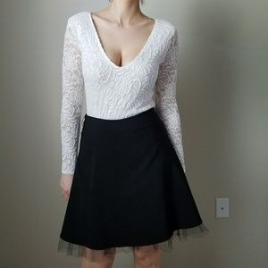 Black Skirt w/ Tulle Detail